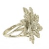 Flower ring made of silver with European AAA quality zircon in white color  883520