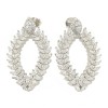 Laurel wreath earrings with European AAA quality zircon in white and silver with platinum 115046