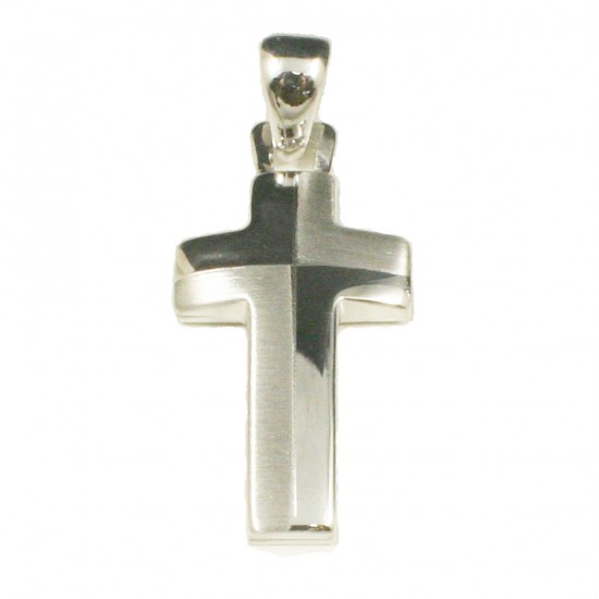 Cross made of polished and mate silver 24085