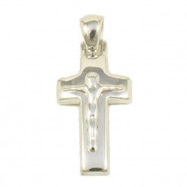 Polished silver cross with the Crucified  2489