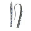 Earrings with silver bars with European AAA quality zircon in white and blue color  6024