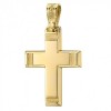 Cross K14 gold with polished and matte design for baptism or for engagement  2743