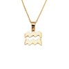 Necklace K14 gold with the zodiac sign Aquarius and chain  14516