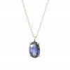 Necklace in white gold K18 with natural Sapphire 0.49ct in oval shape N0690