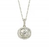Necklace white gold K14 with rose design and white zircons U3030