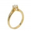 Solitaire ring in gold K14 with flame design and zircon in white 27525