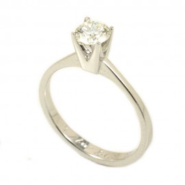 Ring in white gold K18 solitaire with natural diamond  5758