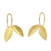 Earrings in gold K14 handmade with tree leaves design E119