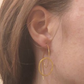 Earrings in gold K14 handmade hoop inside the hoop E70