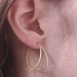 Earrings in gold K14 handmade E263