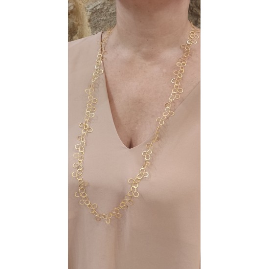 Necklace in satin gold K14 handmade N41