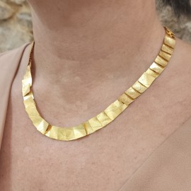 Necklace in satin gold K14 handmade  N06