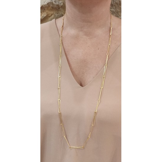 Necklace in satin gold K14 handmade N25
