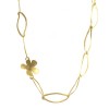 Necklace in satin gold K14 handmade with design leaves and flower  N28X