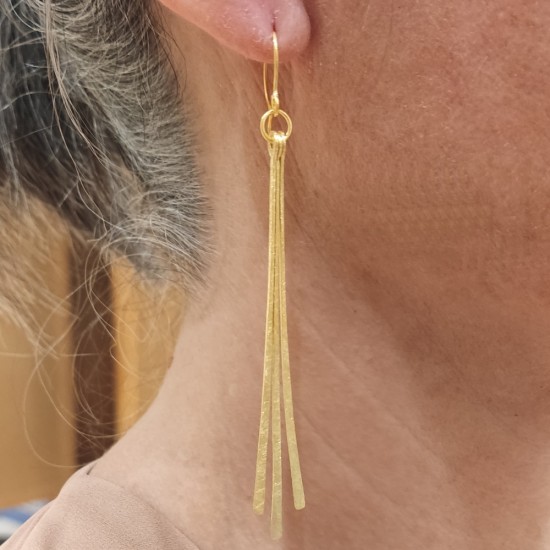 Earrings in satin gold K14 handmade E67