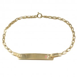 Children's bracelet in gold K9 with crown design with enamel for baptism 17515C