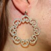 Earrings in silver with engraving on the spins  0579