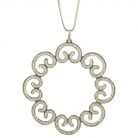Necklace in silver with engraving on the spins N0579