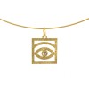 Pendant in satin gold K14 handmade with eye design PB170