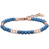Stainless steel bracelet for men in blue and pink gold color  BA1305