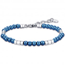 Bracelet for men made of stainless steel in blue and silver color BA1304
