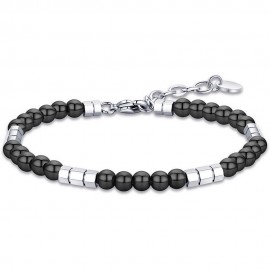 Bracelet for men made of stainless steel in black and silver color  BA1302