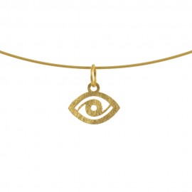 Pendants in satin gold K14 handmade with eye design  P208