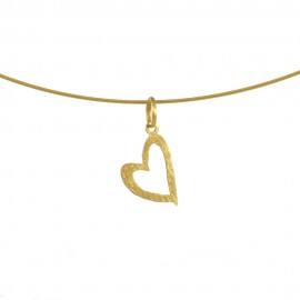 Pendants in satin gold K14 handmade with heart design P173