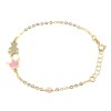Children's bracelet in K9 gold with teddy bear and crown designs with enamel and quartz