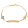 Children's bracelet in gold K9 with Cross and design the bicycle for baptism 106106
