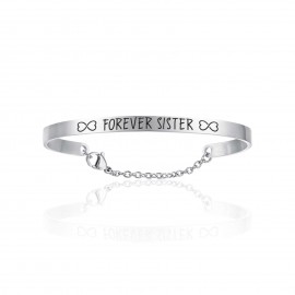 Stainless steel bracelet with the phrase "forever sister"  BK2102