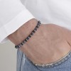Handcuffs for men made of stainless steel with stones in blue and gray color  BA1346