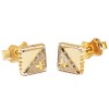 Earrings in gold K14 square polished and satin with design