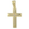 Cross in gold K14 polished and design with Cross in white gold in the middle for baptism