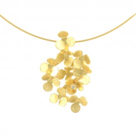 Pendants in satin gold K14 handmade with flowers design PB219