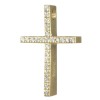 Cross in gold K14 sharpened and natural zircons in white color for baptism 