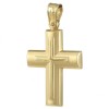 Cross in matt gold K14 and design with polished Cross in the middle for baptism