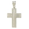 Cross in white gold K14 matt and polished and natural zircons in white color for baptism