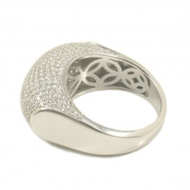 Ring made of genuine silver 925 polished and natural zircons 936
