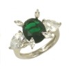Silver ring 925 with AAA quality natural zircons in white and green color 4824
