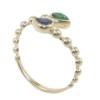 Ring in K14 gold with natural zircons in blue and green color 14574
