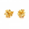 Earrings in satin gold K14 handmade with flower design EB279