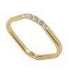 Ring in gold K14 square with natural zircons in white color 19597