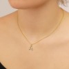 Silver monogram A necklace 925 with colored natural zircons K-MON-A