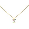 Silver monogram S necklace 925 with colored natural zircons  K-MON-S
