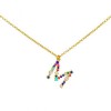 Silver 925 monogram M necklace with colored natural zircons K-MON-M