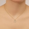 Silver 925 monogram P necklace with natural colored zircons K-MON-P