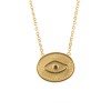 Two-sided necklace in K14 gold with eyelet and Constantinato  16218