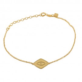 Bracelet in K14 gold with an eyelet in a rhombus design 14016
