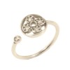 Silver 925 chevalier ring with natural zircons in white color